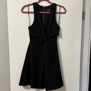 Express Black Twist-Front Mini Dress